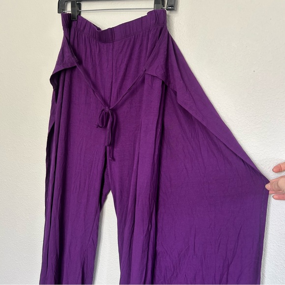 💜 XXL Earthbound Trading Co. Wide Leg Wrap Pants Open Slit Sides - Picture 4 of 7